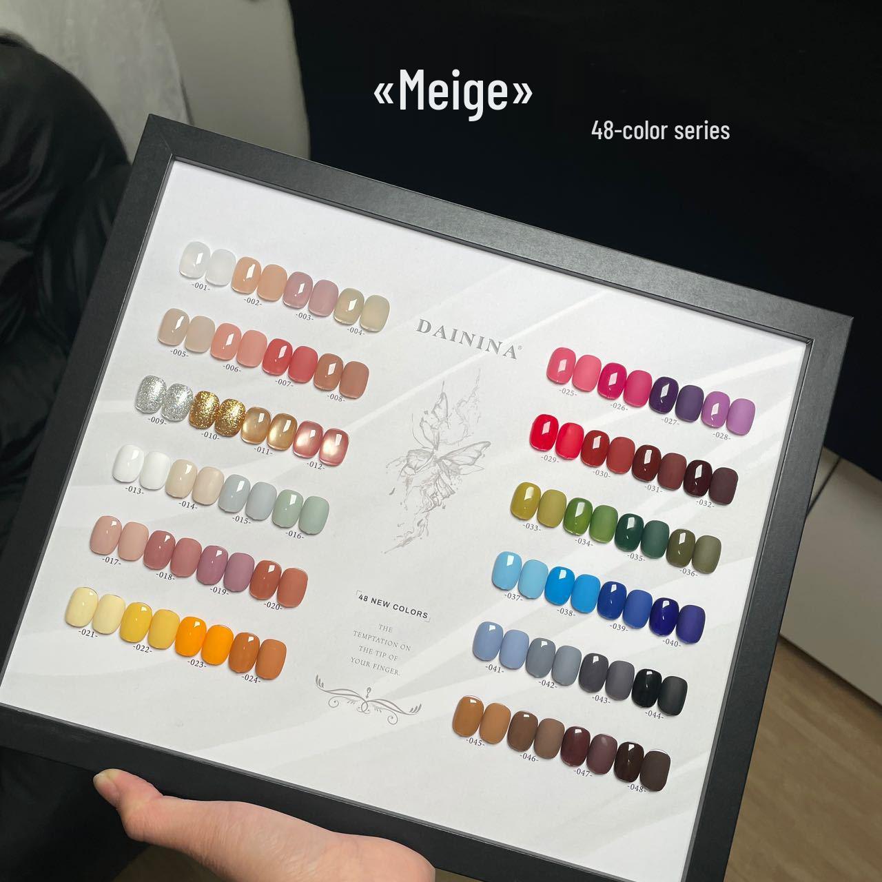 

Набор гель-лаков для ногтей «Кошачий глаз» Meige Ice Transparent 48 цветов с цветовой палитрой для нейл-арта Meige 48 Colors + Blank Color Chart