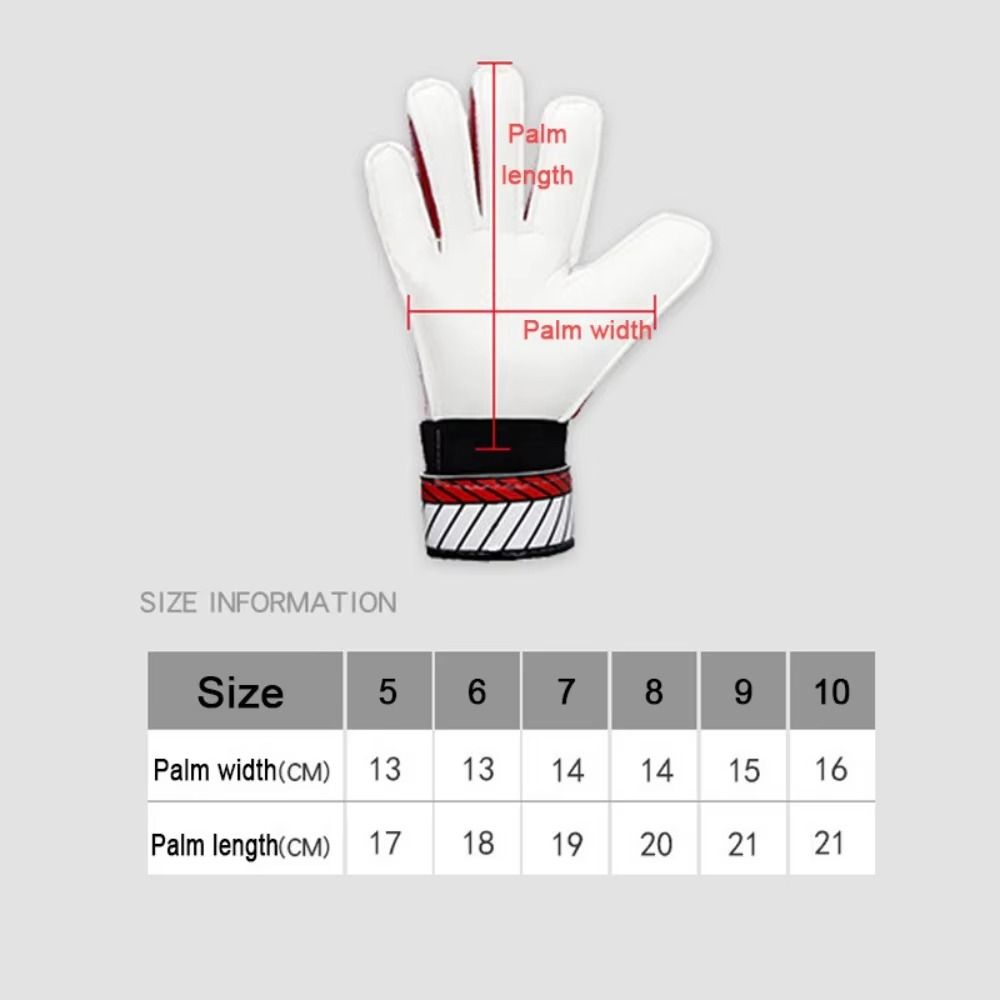 1 Pair Antiskid Kids Goalie Gloves Finger Protection Soccer Goalie Gloves  Play Football