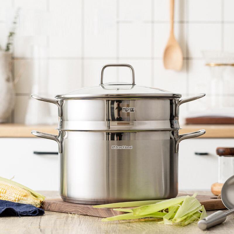 Lilang 304 Stainless Steel Induction Soup Steamer Pot Set