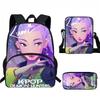 Hunters Demon Kpop Child School Backpack Set Breathable Fabric Primary Students