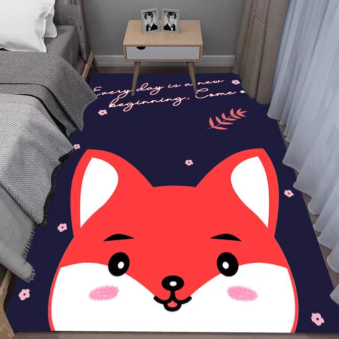 Animal Theme Bedroom Carpet Adorable Puppy Pattern Soft Non Slip Floor Mat for Kids Room Nursery Home Decor Set