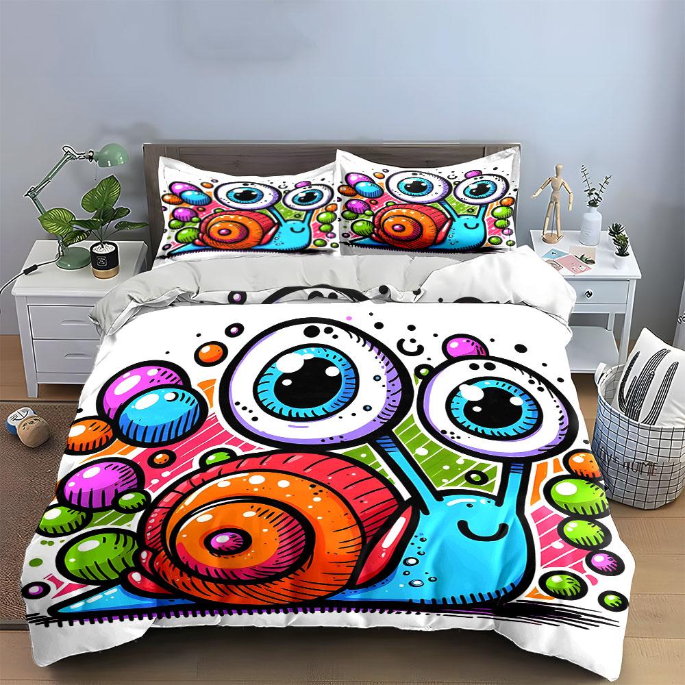 "Whimsical Snail Wonderland" Bedding sets Duvet covers Pillowcases(1* Duvet Cover 2* Pillowcases without duvet insert)