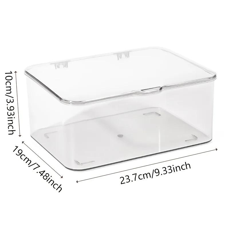 Acrylic Clear Storage Organizer Box Clamshell Design for Home Office Essentials with Multi-Purpose Stationery Organizers Storage