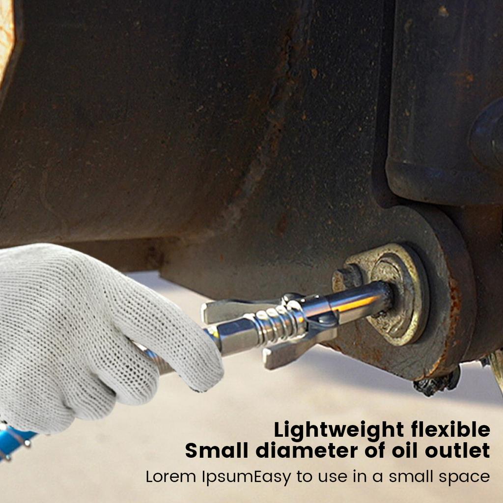 10000 PSI Grease Tool Coupler Singel/Double Handle Stainless Oil Injector Nozzle Quick Lock NPTI/8 Leak-Free Grease Gun Tip