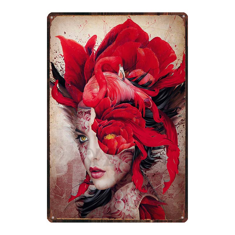 YZFQ  Sugar Skull Plaque Metal Vintage Horror Tin Sign  Wall  Bar Restaurant Home Art Cinema Tattoo Shop Decor Poster DU-7291B