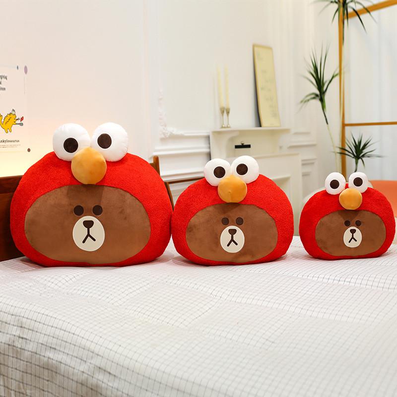 Brown Friends Plush Cat Pillow Soft Toy Gift For Kids And Teens