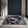 Seasonal Party Accent Piece 3D Halloween Rug, Optical Illusion Floor Mat, Diatomaceous Earth Bath Entryway Rug Spooky Depth Area for Living