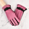 Gloves Warm Women's Fleece Thickened Outdoor Warm Windproof Cold-proof Non-slip Electric Vehicle Gloves Women