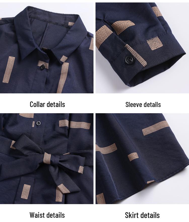 2026 Autumn New Arrival: Stylish Waist-Cinching Slimming Mid-Length Shirt Dress for Women