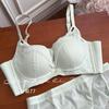 French pure desire satin underwear women's small breasts gathered without steel rings Thin comfortable and breathable support Anti-sagging bra cover