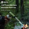 Alocs Outdoor Camping Green 1300°C Portable Vaporizer - Adjustable Soft/Hard Flame, Electronic Ignition for Cooking and Lighting