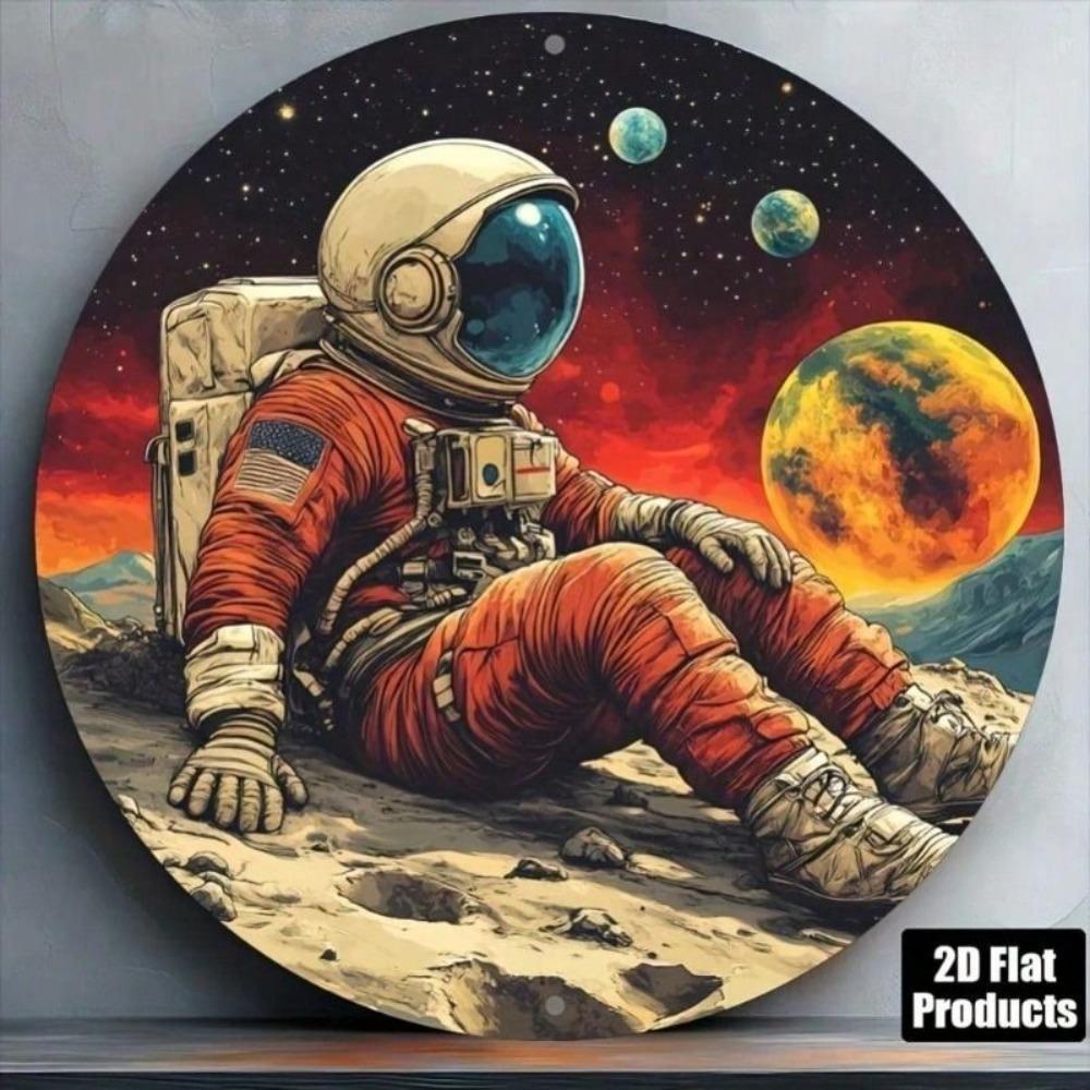 Vintage Space Astronaut Metal Wall Art Sign for Home Bar Cafe