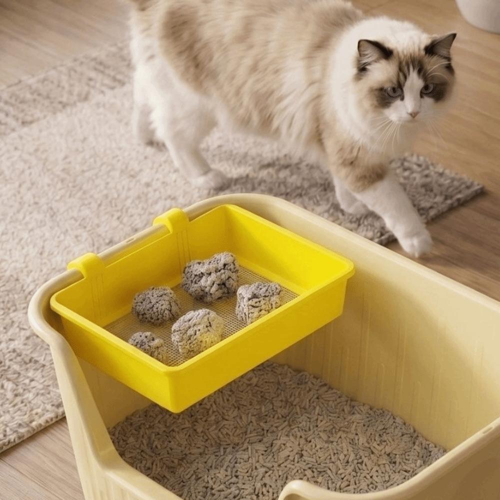 Effizienter Hängender Katzenstreu-Sieber Schnelles Sieben Feines Netz Haustierstreu-Filterwanne Rostbeständig Große Kapazität