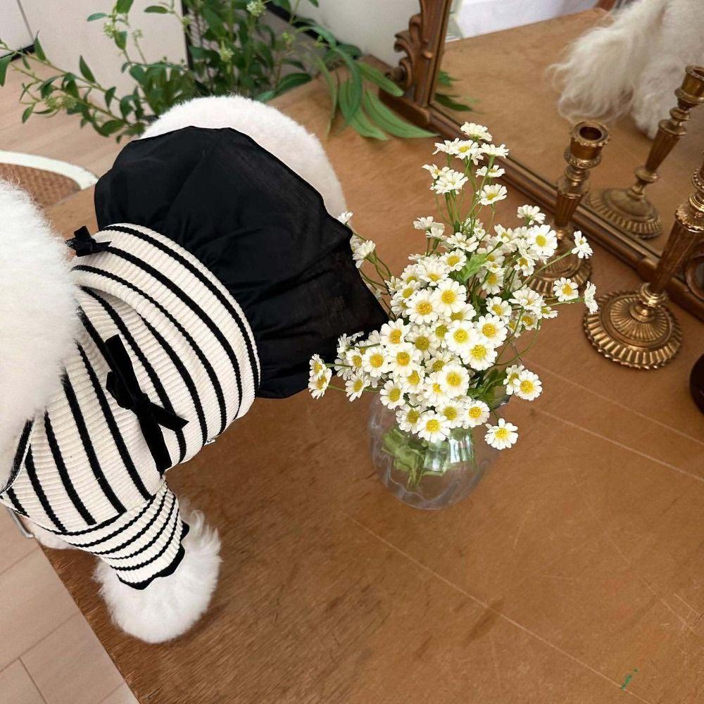 Breathable Pet Striped Short Sleeve Soft Pet Skirt Pet Clothes Pet Princess Dress  Summer