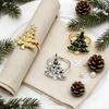 Christmas Napkin Rings 4Pcs Creative Xmas Tree Shape Dining Table Decor for Home Kitchen New Year Holiday Gathering