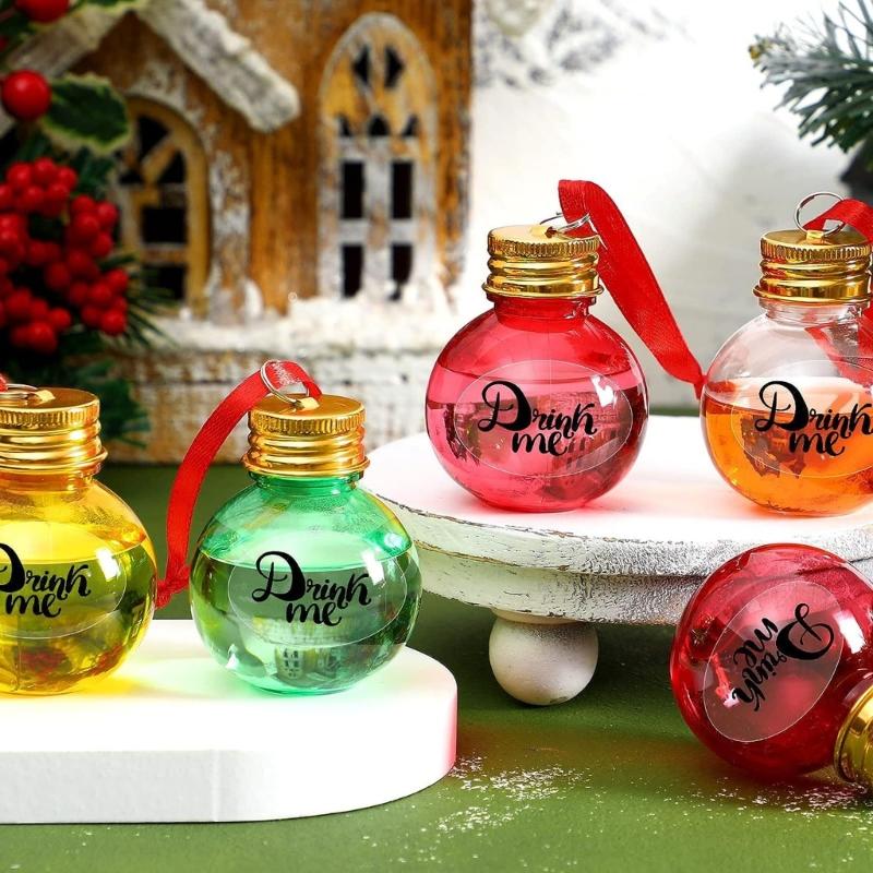 Set of 20 Clear Fillable Christmas Hanging Ornament Delicate Craftable Baubles for Holiday Tree Decoration and Parties