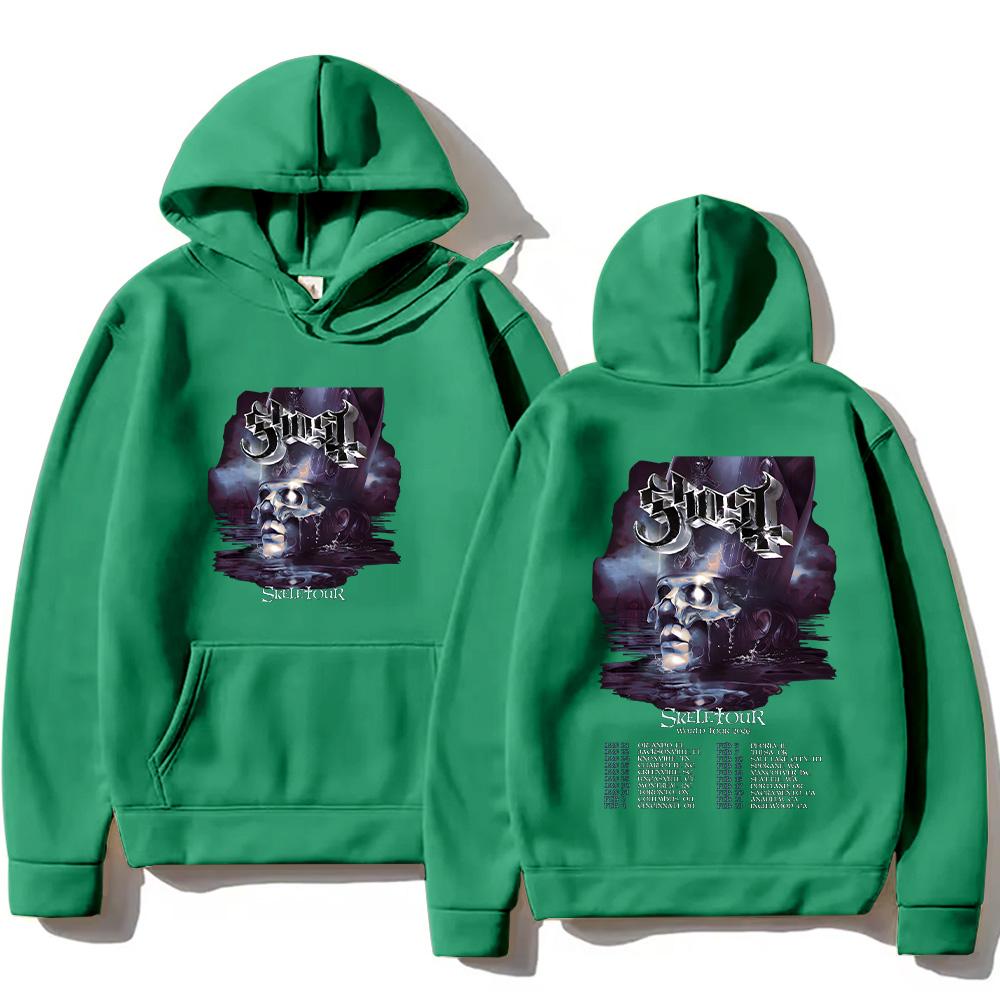 Pull à capuche du groupe Ghost Skeletour World Tour 2026 Vêtements pour hommes Harajuku Gothique Rétro Sweatshirt Décontracté Pulls Unisexes