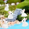 60Pc Resin Miniature Rabbit Figurines Bunny Statues For Fairy Garden Decor Micro Landscape Ornaments Diy Crafts Cake Decor