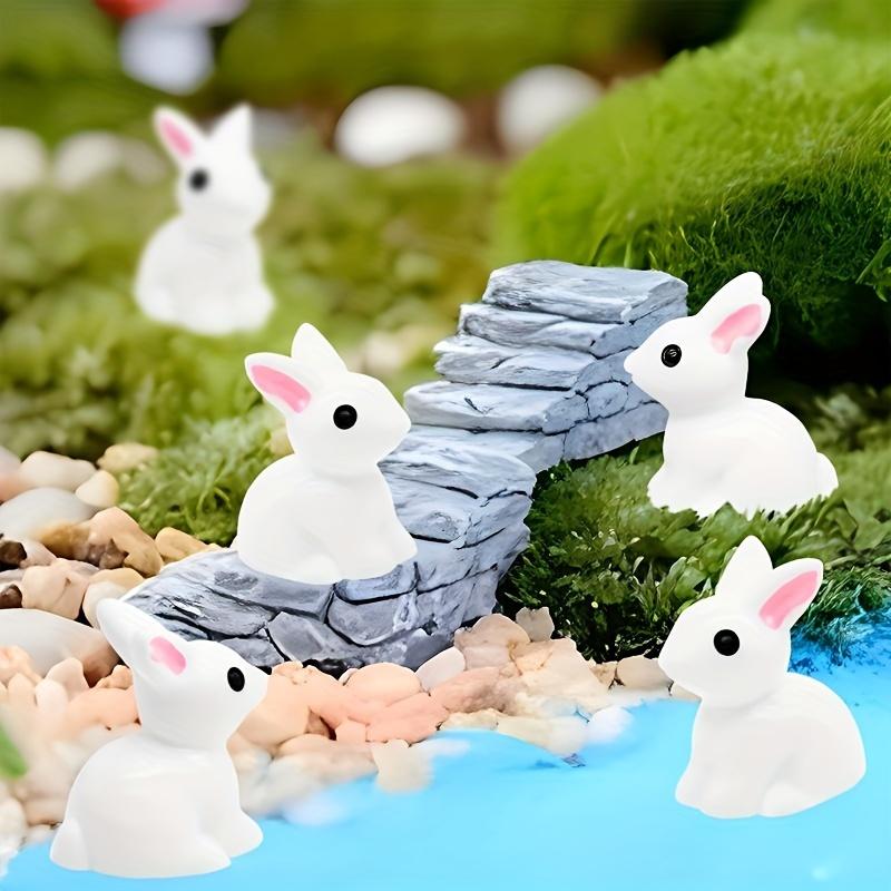 60Pc Resin Miniature Rabbit Figurines Bunny Statues For Fairy Garden Decor Micro Landscape Ornaments Diy Crafts Cake Decor