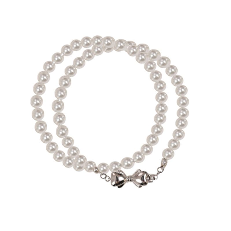 LAYERMOOD 24 Ribbon Pearl Layer Bracelet-silver925