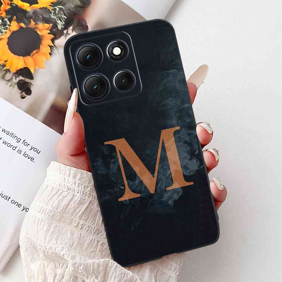 Hot For Motorola Moto G86 5G Case Crown Letters A-Z Soft Silicone Black TPU Cover For MOTO G86 XT2527-2 6.67" Protective Shell