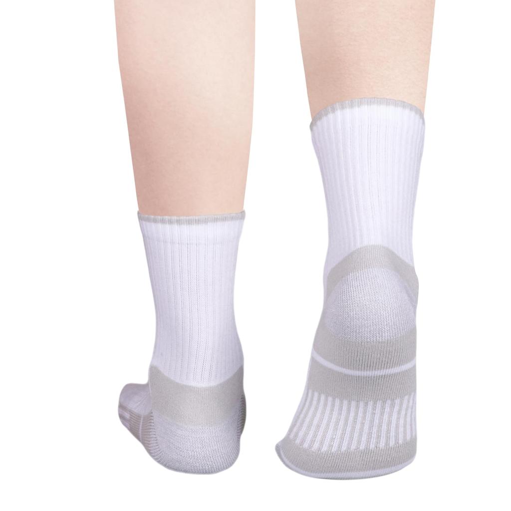 YUEDGE White Athletic Cushioned Cotton Crew Socks for and Casual Set Women's Socks, Sweat-Wicking, Odor-Resistant, Commuting, Work, Wear, 5-Pair
