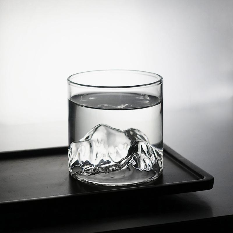 Schöne Kleine Transparente Glas Kaffeetasse Berg Glas Whisky Hitzebeständig Tee Trinken Milch Saft Tasse Becher Trinkgläser
