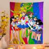 Cartoon SSailor Classic MMoons Printed Large Wall Tapestry Art Science Fiction Room Home Decor Decor Blanket