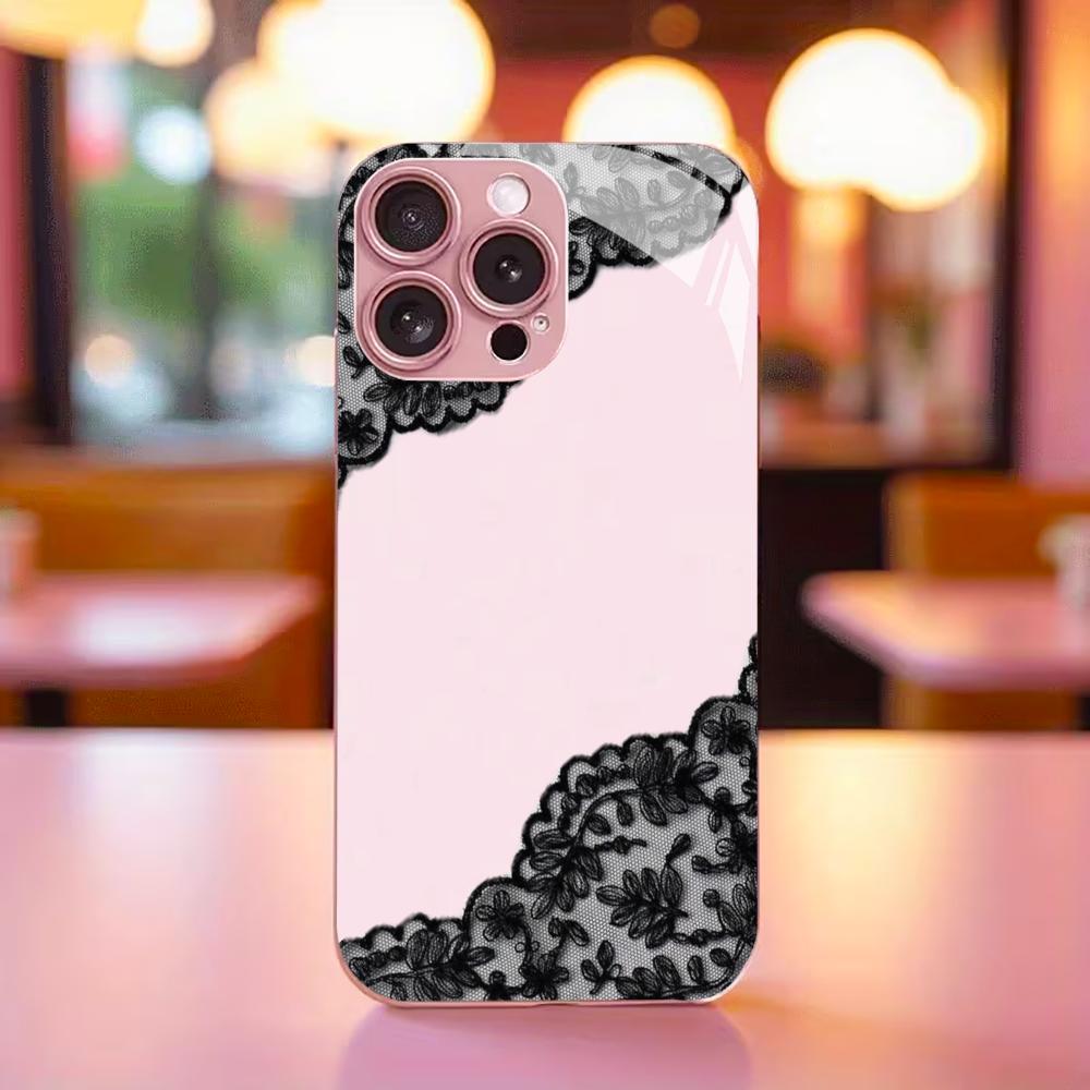 Trendy Pink Clear with Black Phone Case Mobile Phones for Iphone 17 Pro Max Cover Glass for iPhone 17 16 15 14 13 12 Pm Pro Plus