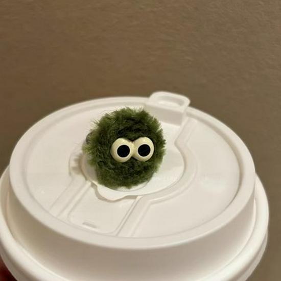 Adorable Cartoon Coal Ball Plush Ring for Women - Unique Autumn/Winter Design