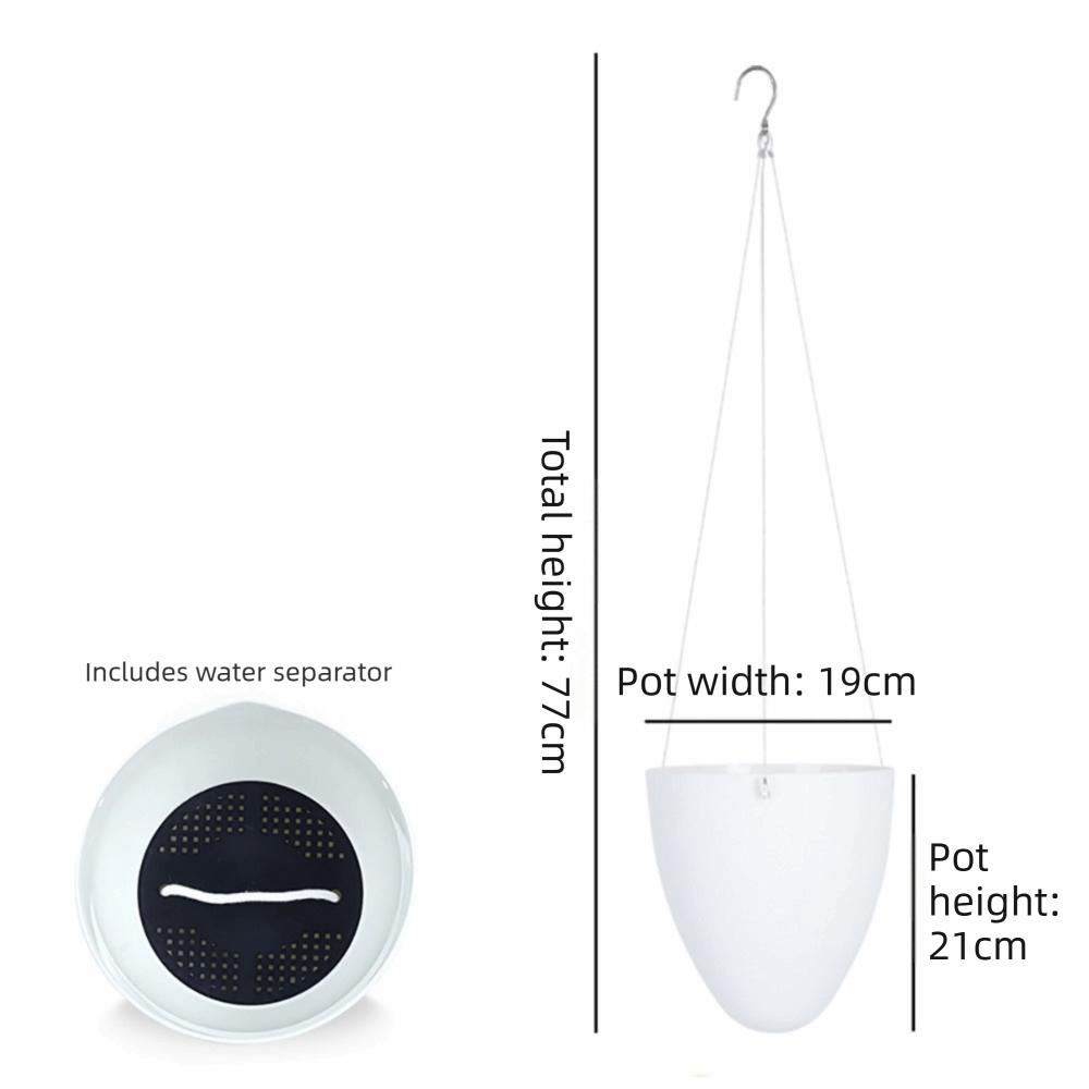 White Hanging Plant Pot Eggshell Shape Planter Self Watering Plant Pot  Indoor Outdoor Ornament