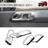 Chrome For Ford Bronco +  Interior Door Handle Bowl Decor Frame Trim Cover