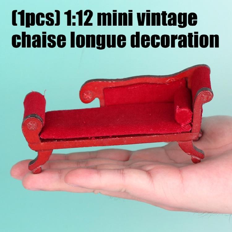 Miniature Chaise Lounge For Doll House Display Antique Design Realistic Furniture for Living Room Scene Landscape Props