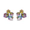Summer Square Zircon Cube Stud Earrings Women's Light Luxury Niche Earrings Exquisite Temperament Earrings