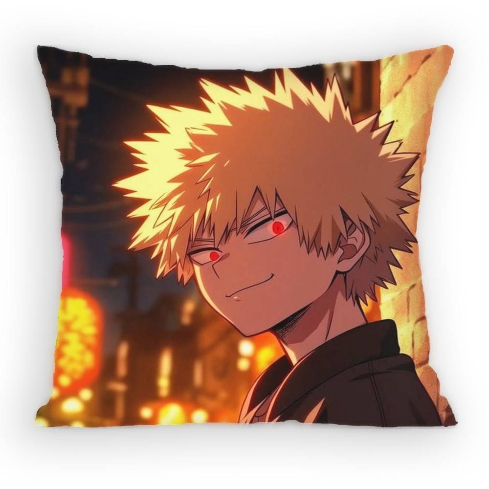 Federa Cuscino Personaggio Anime Cartone Animato Katsuki Bakugo Divano Soggiorno Camera da Letto Testiera Schienale Cuscino Cuscino Quadrato Ora del Sonnellino