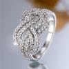 Female White Zircon Stone Finger Infinity Engagement Ring Vintage Silver Color Wedding Band Bridal Jewelry For Women