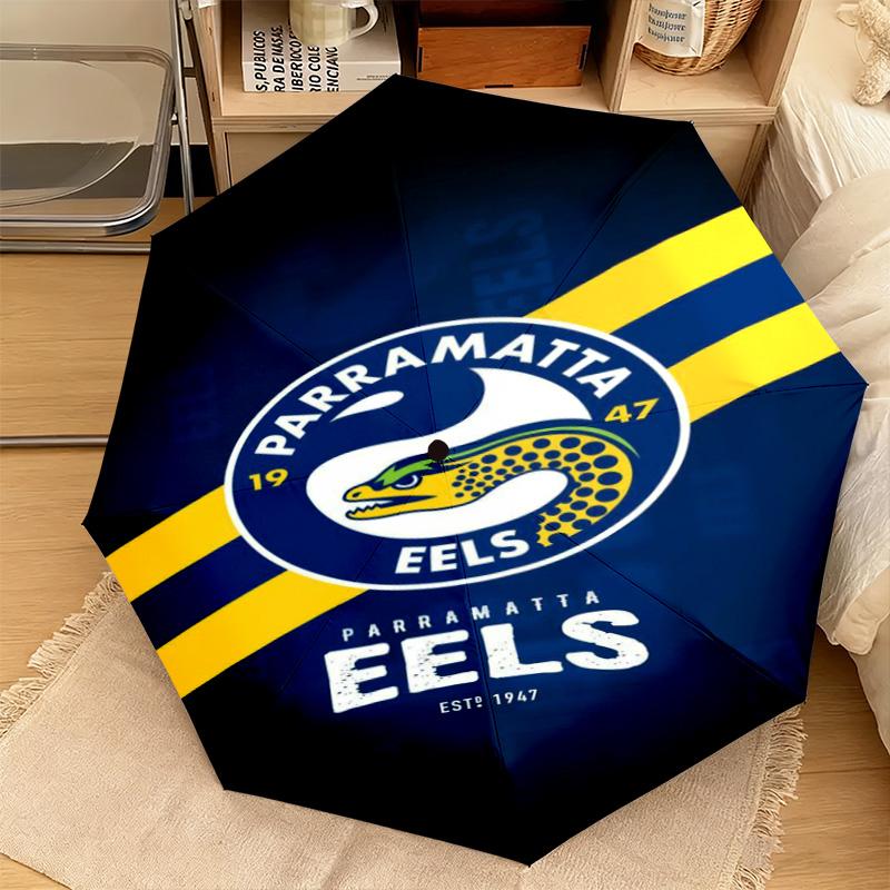 1PC Parramatta Eels Logo Automatic Umbrella - Suitable Travel Outdoor Portable Umbrella Birthday Gift Daily Essentials