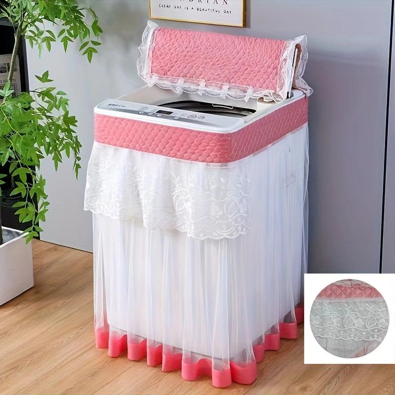 Чехол для стиральной машины с активатором, Пылезащитный чехол из кружевной ткани, Универсальный утолщенный чехол, Пылезащитный чехол из ткани upper open lid zipper 55 * 57 * 85cm