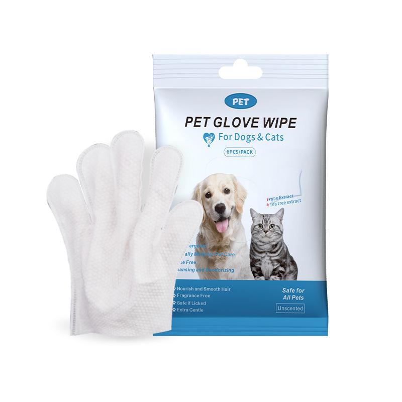 Cross-Border Pet Supplies: Disposable Pet Cleaning Wipes Gloves for Cats and Dogs, Safe to Lick