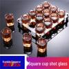 Qianxing Square Glass Spirit Cup Set with Holder