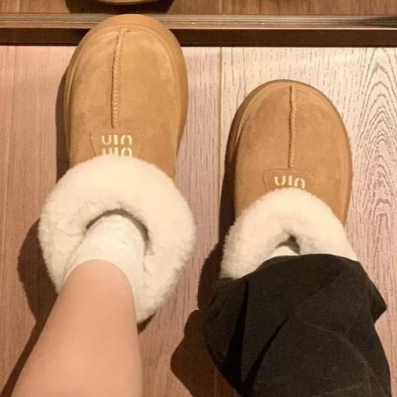 2024 Casual Fluffy Slippers Women's Home Flat Plush Designer Winter New Shoes Warm Thick Sole Ankle Boots
