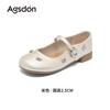 Augustine silver Mary Jane shoes 2025 new summer French thick heel beautiful single shoes not tired feet with skirts