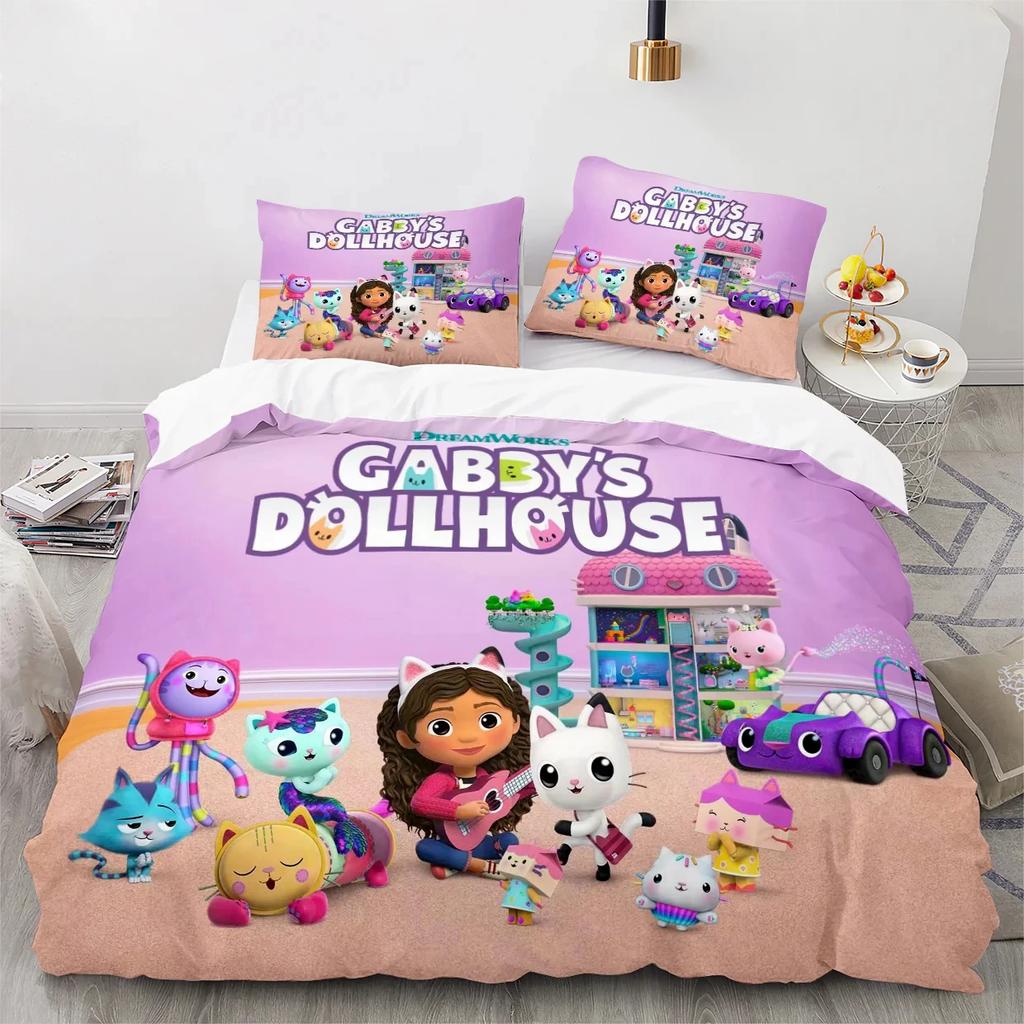 3D Printed Duvet Case Pillowcase Bedding Set Twin Full King for Kids Adults Bedroom Gabbys Doll House