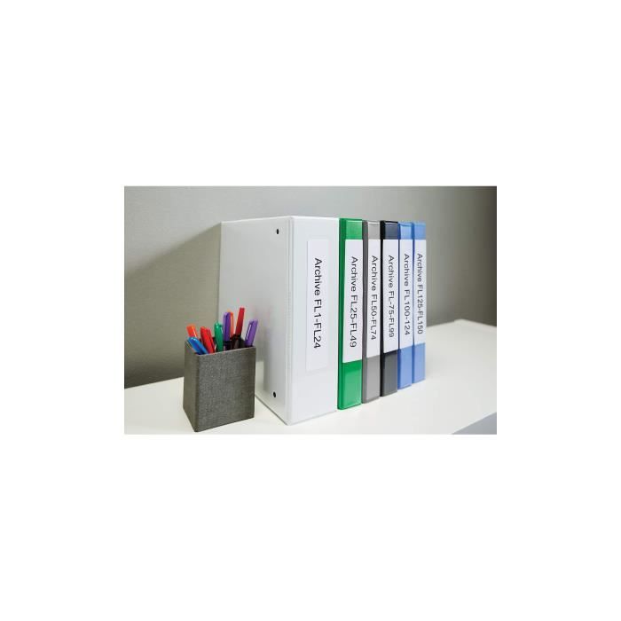 Dymo labelwriter boite de 1 rouleau de 110 étiquettes blanches classeur dos étroit 38mm x 190mm
