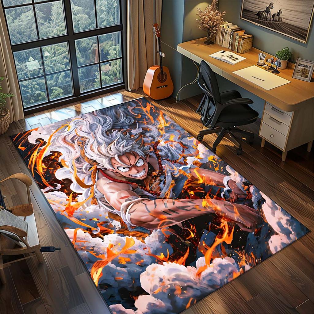 One Piece Anime Rug Carpet Large Area Rug Non Slip Washable Floor Mat Gamer Room Bedroom Home Decor
