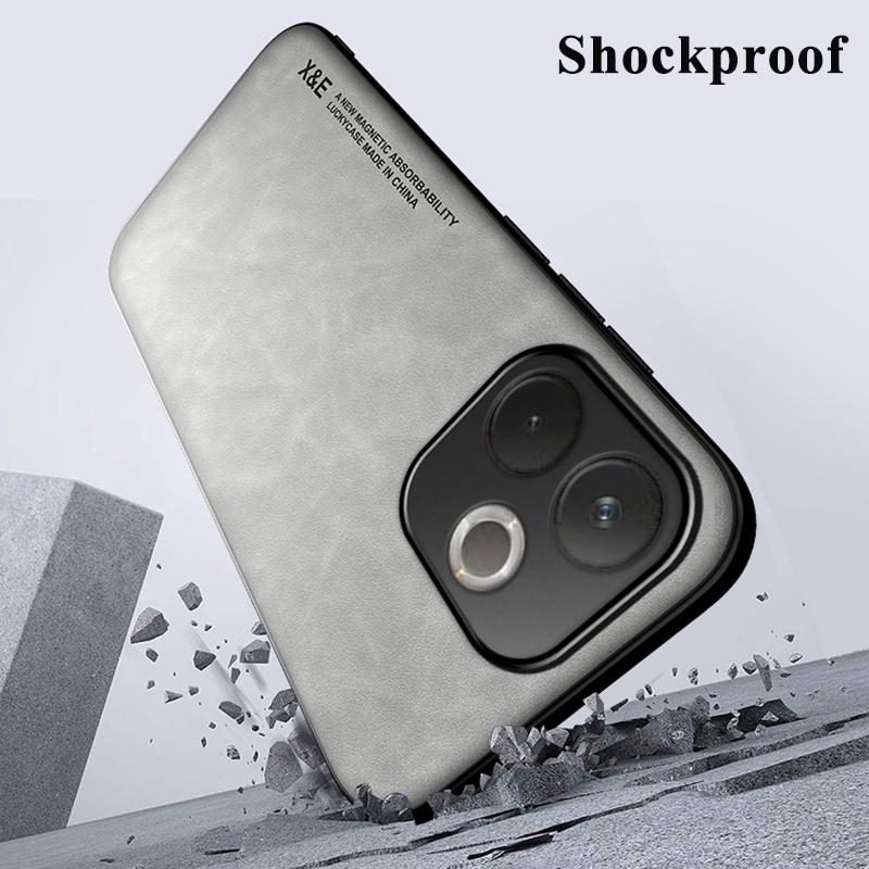 KEYSION Luxury Retro PU Leather Case for OPPO A5 Pro 5G Soft Silicone+PC Shockproof Phone Back Cover for OPPO A5 Pro 5G