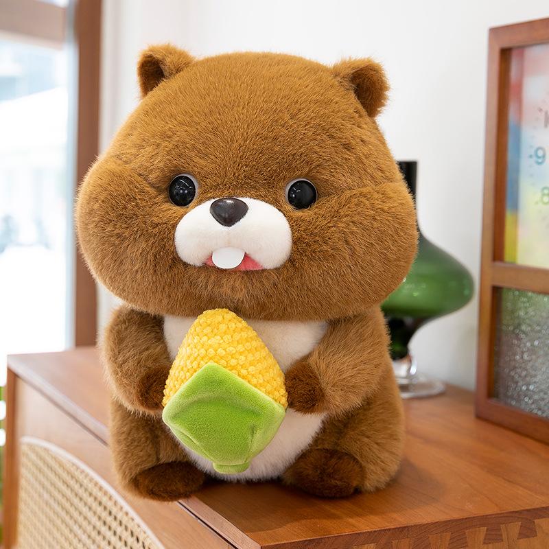 New creative corn groundhog plush toy cute gluttonous mouse doll throw pillow girl gift