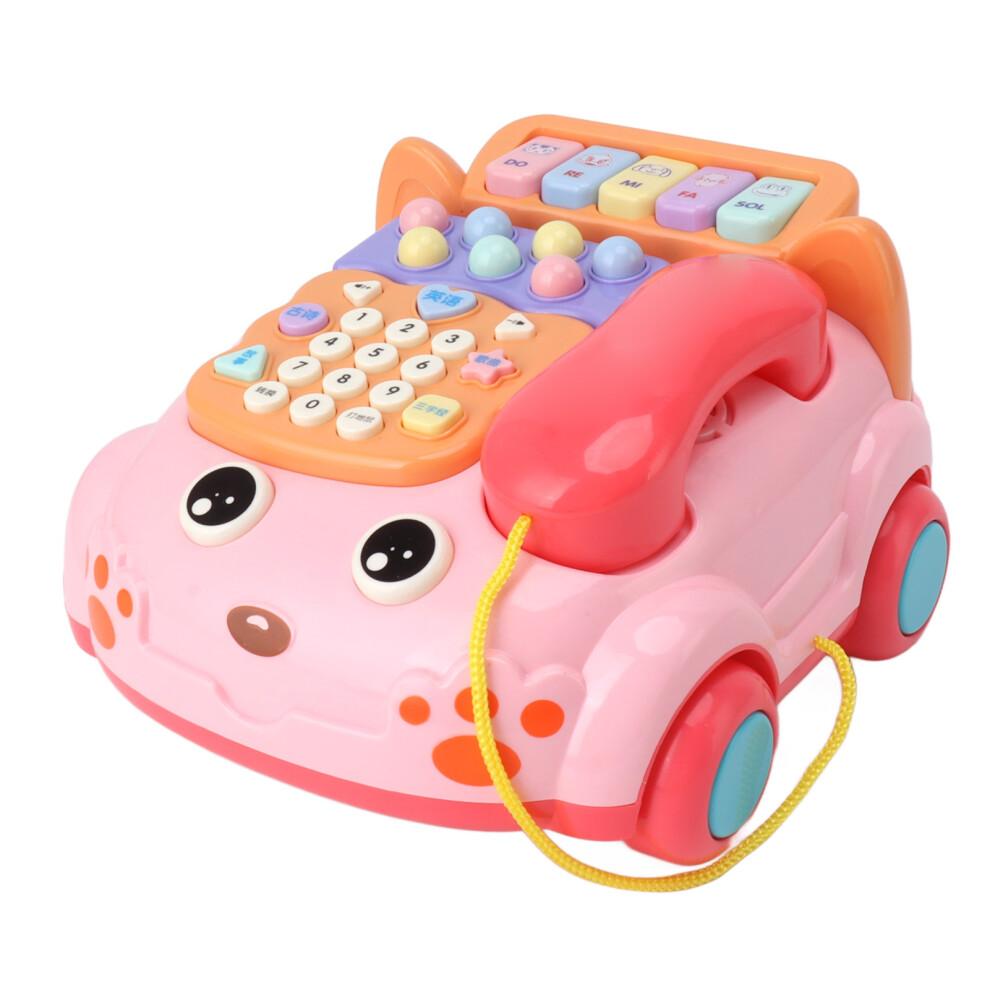 Baby Phone Toy with Music, Lights, Bilingual Educational Fun In Pink 200x190x115mm
