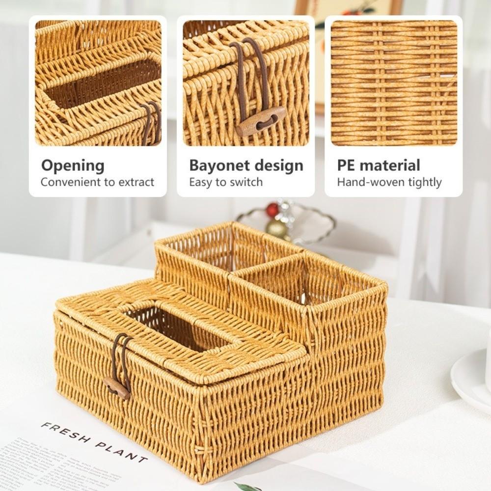 Eco-Friendly Tissue Organizer Modern Design Desktop Tissue Box Tissue Box Storage  Home Decoration