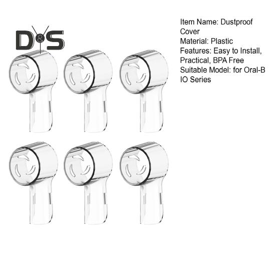 6 Stück staubdichte Zahnbürstenkopf-Abdeckungen mit Belüftungslöchern, lebensmittelecht, BPA-frei, wiederverwendbar, staubdichte Schutzhüllen für die IO-Serie